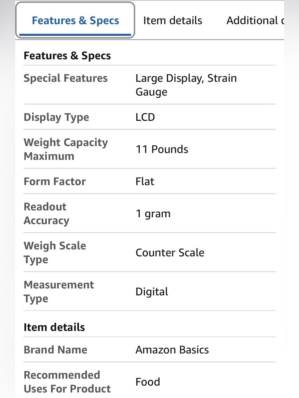 NEW: Amazon Basics Digital Kitchen Scale in Black and Silver - Picture 9 of 12
